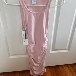 Tna Pink Ruched Tank Dress